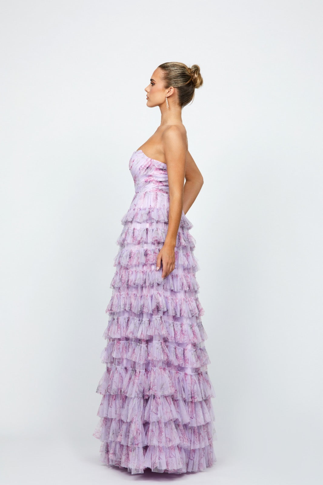 Bariano - Harmoni Strapless Tiered Gown