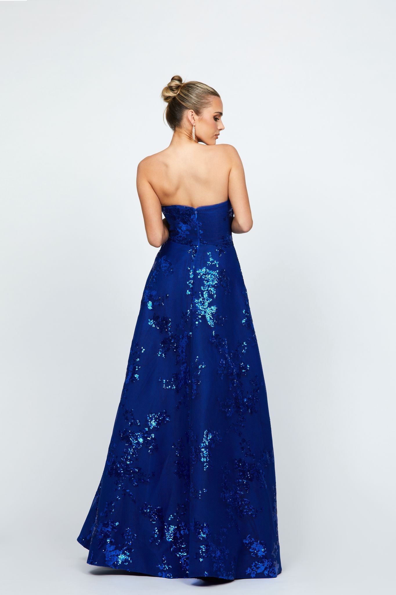 Bariano - Kendra Ruffle Strapless Gown