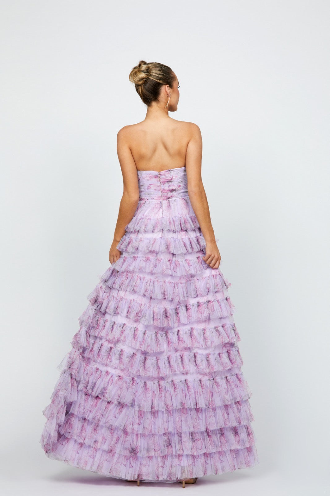 Bariano - Harmoni Strapless Tiered Gown