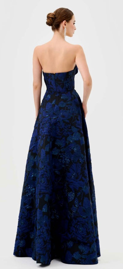 Bariano - Zafiya Strapless Jacquard ball Gown