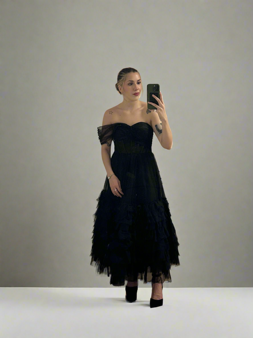 Black Tourmaline Midi Dress