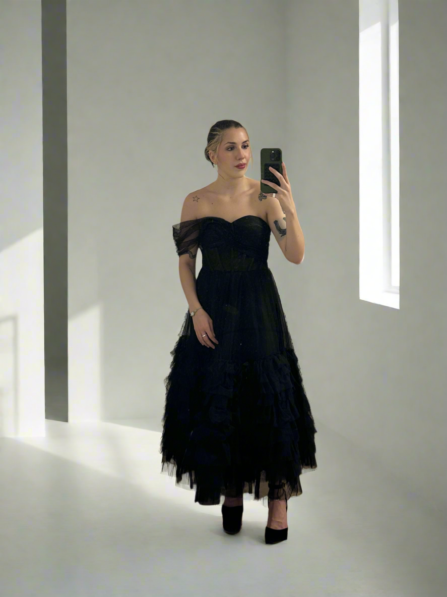 Black Tourmaline Midi Dress