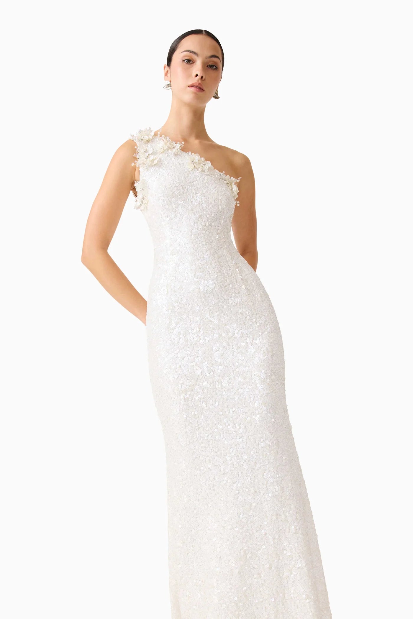 Elliatt - Alessia Embellished One Shoulder Gown