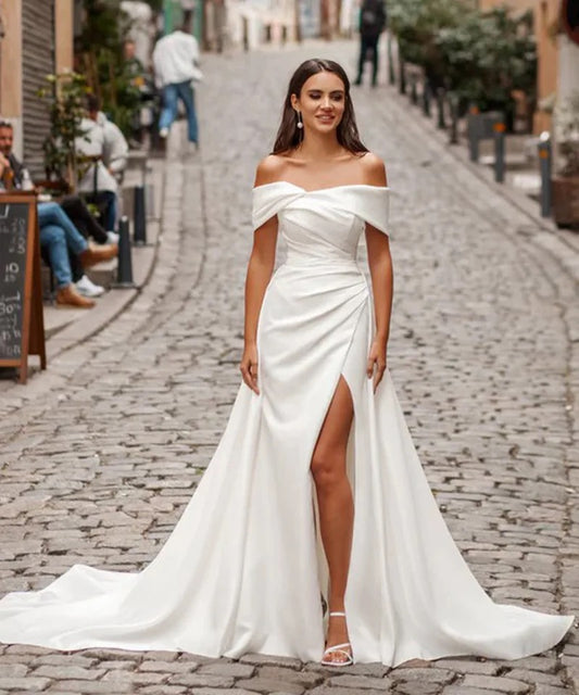 Bride Wedding Rental Dresses Near Me Minimalistic Wedding Dress With A Basque Waist And Off The Shoulder Sleeves Bride Wedding Rental Dresses Near Me Minimalistic Wedding Dress With A Basque Waist And Off The Shoulder Sleeves