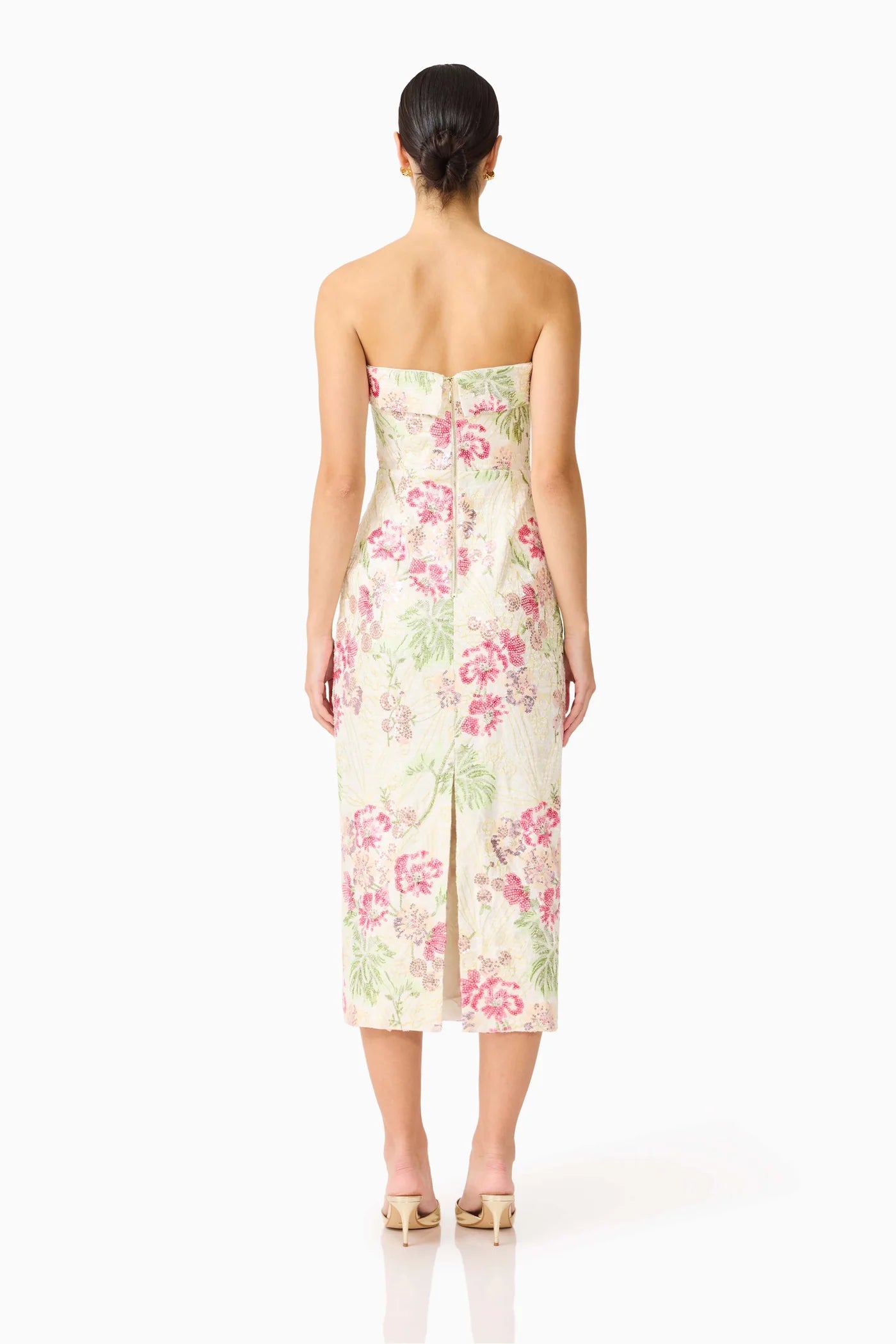 Elliatt - Greta Embroidered Midi Dress [Cream & Pink Floral]