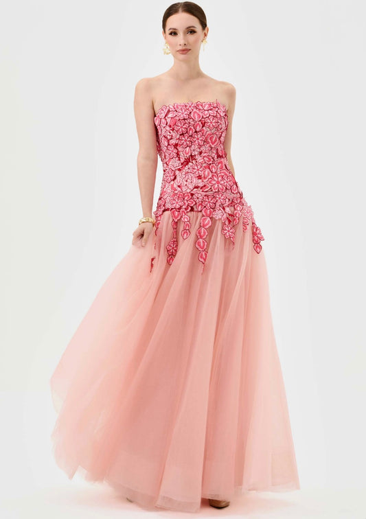 Bariano - Poppi Strapless Floral Gown