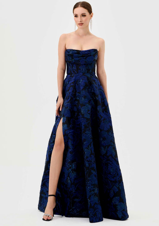 Bariano - Zafiya Strapless Jacquard ball Gown