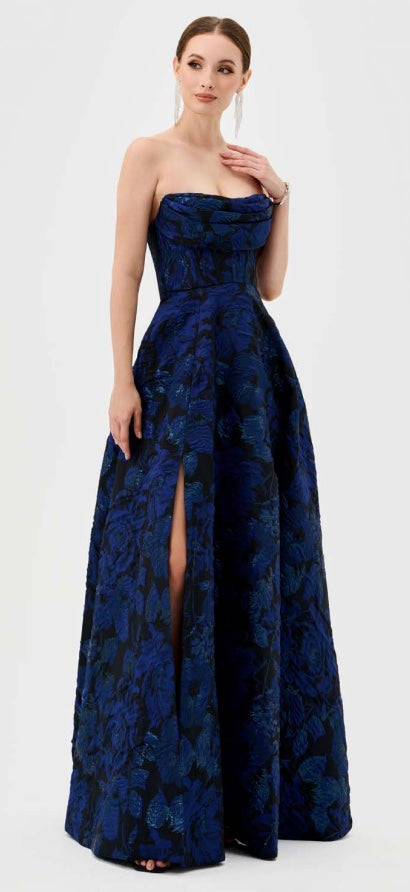 Bariano - Zafiya Strapless Jacquard ball Gown