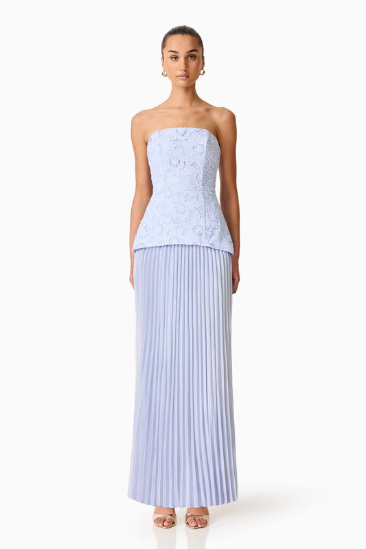 Elliatt - Lacy Strapless Gown [Powder Blue]