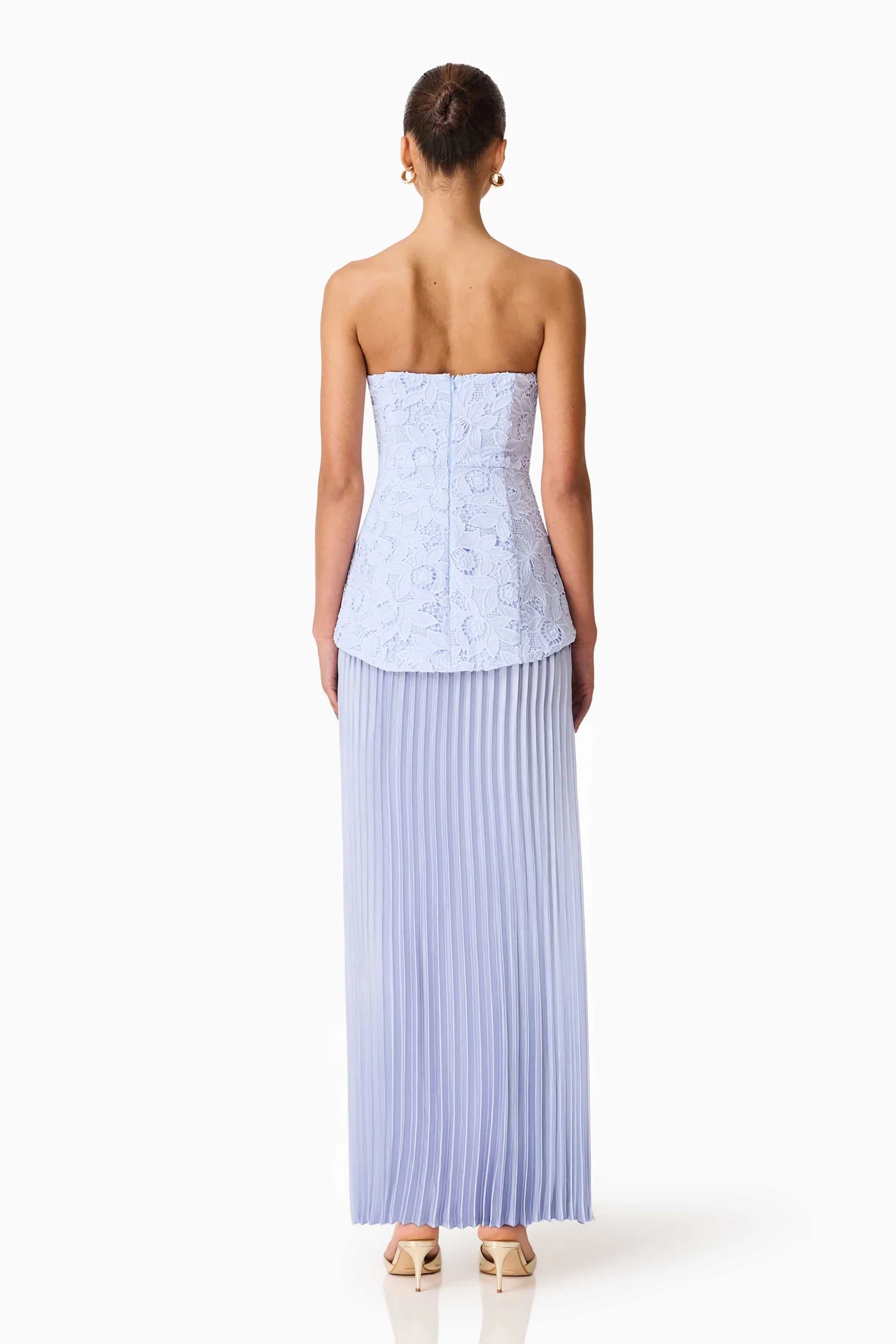 Elliatt - Lacy Strapless Gown [Powder Blue]