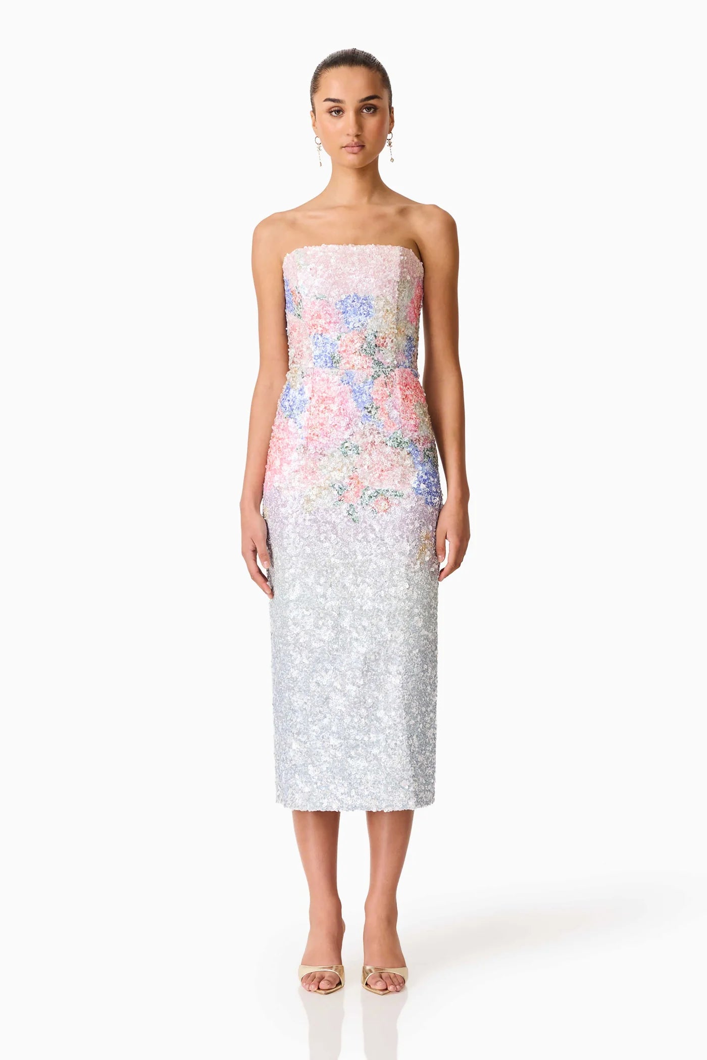 Elliatt - Lurea Strapless Midi Dress [Pink Floral]