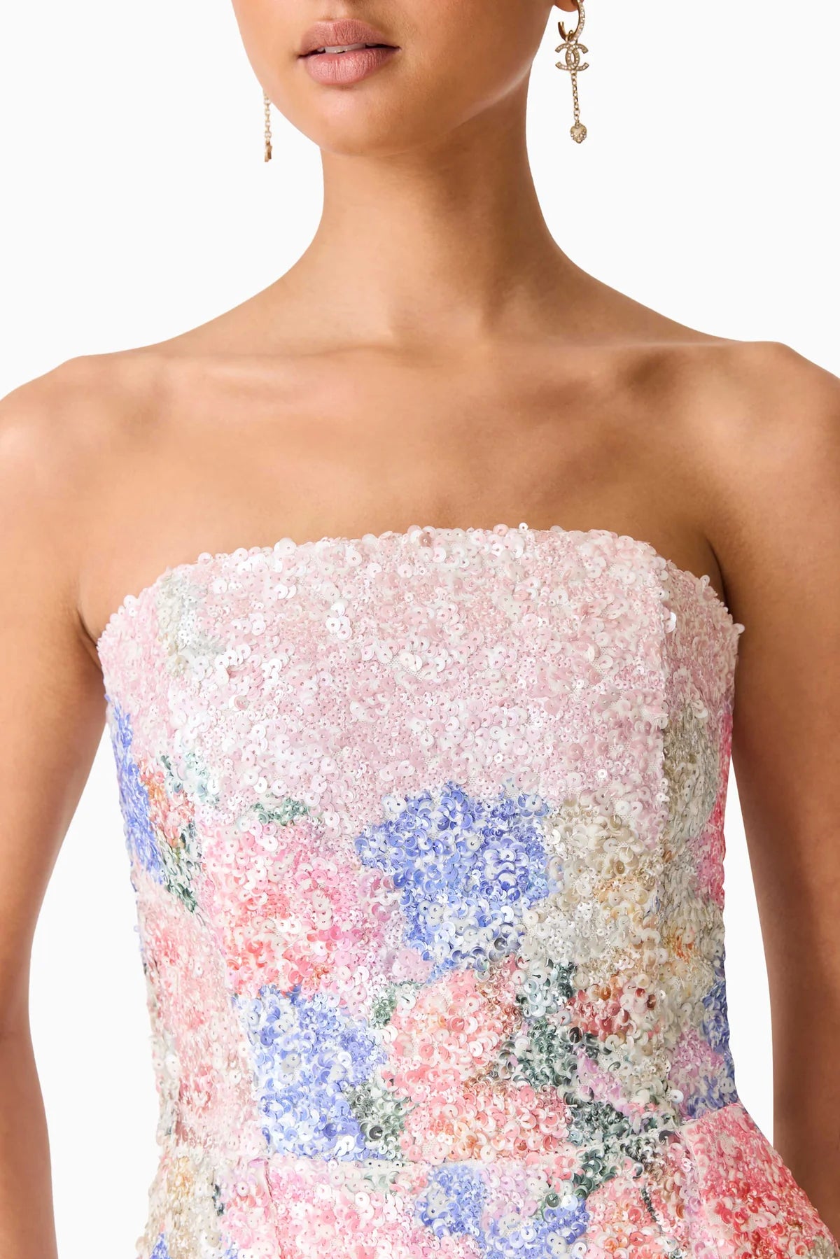 Elliatt - Lurea Strapless Midi Dress [Pink Floral]